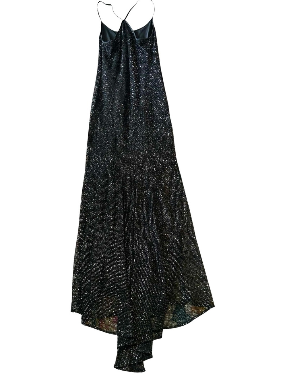 Ralph Lauren Vintage Mesh Metallic Sparkle Mermaid Fishnet Lace Overlay Dress - Picture 6 of 7